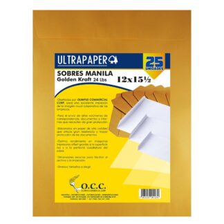 SOBRE MANILA ULTRAPAPER 15X18 24LB/28LB (25U)